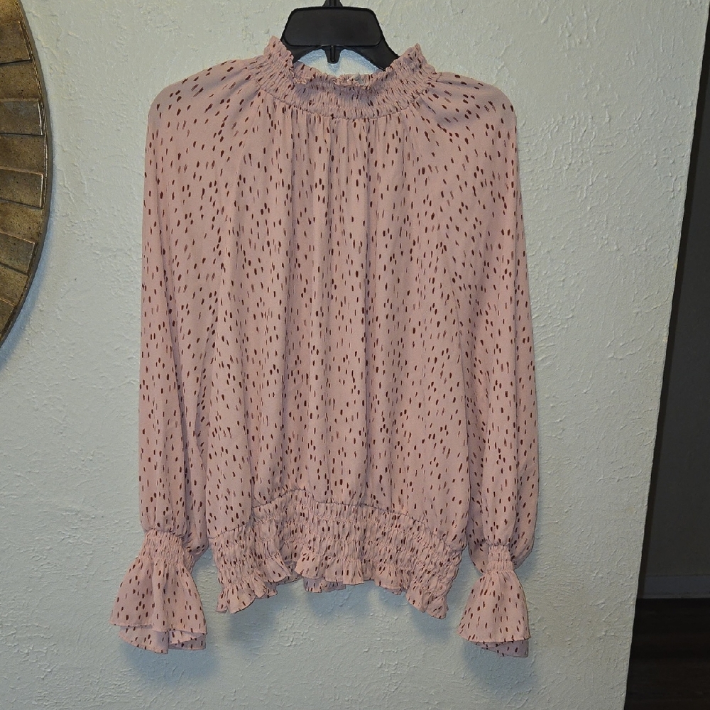 Worthington Blush Pink Ruffle Blouse